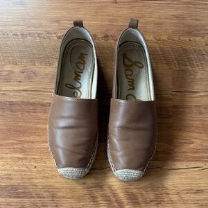 Sam Edelman Tan Leather Espadrille Loafers
